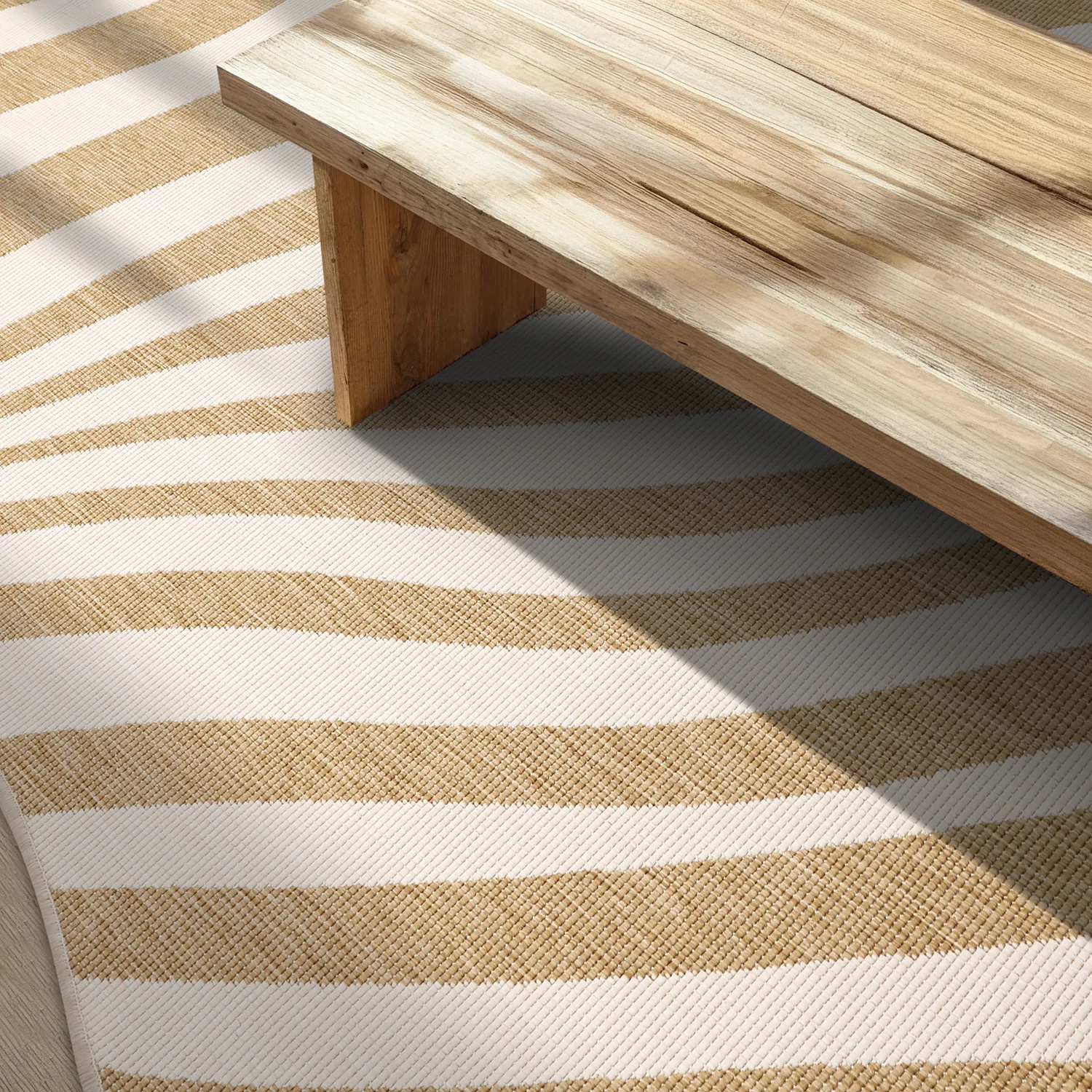 Tæpper til indendørs/udendørs brug - utomhusmatta - Remina (natur/hvid)