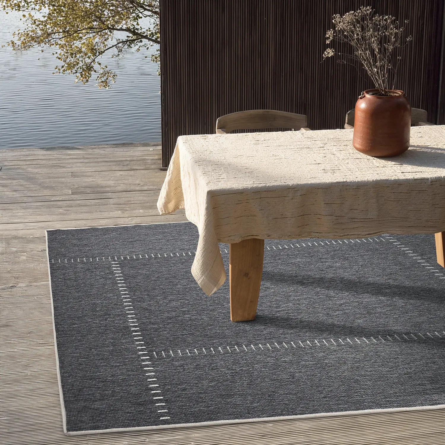 Tæpper til indendørs/udendørs brug - utomhusmatta - Rhea (hvid)