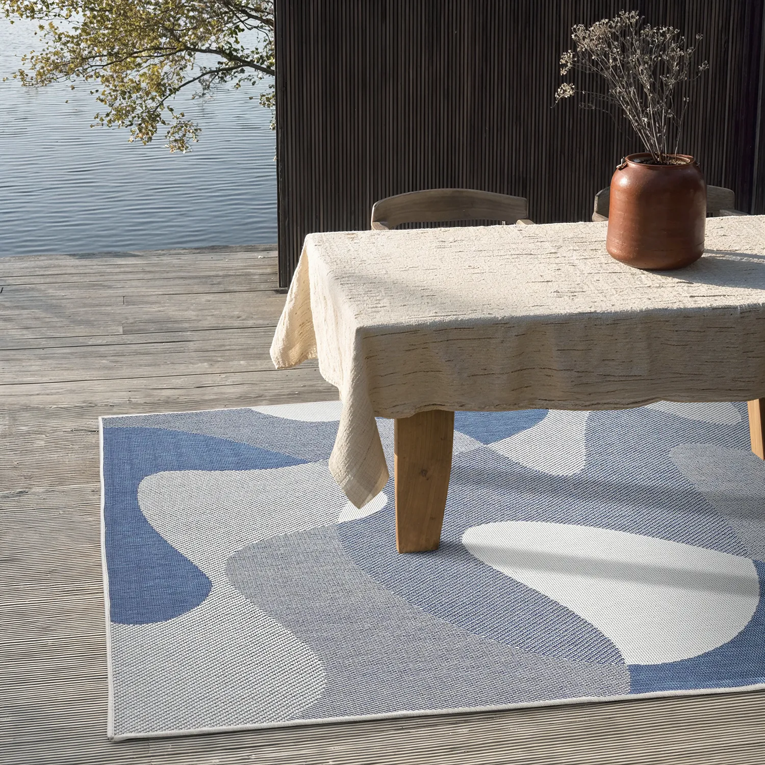 Tæpper til indendørs/udendørs brug - utomhusmatta - Somerville (blå)