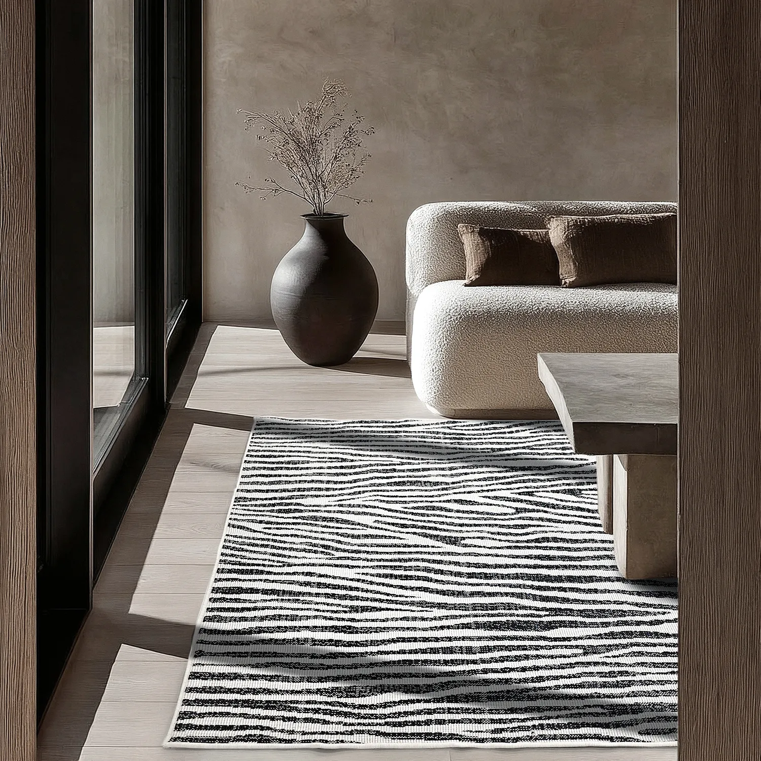 Tæpper til indendørs/udendørs brug - utomhusmatta - Vaura (sort/hvid)