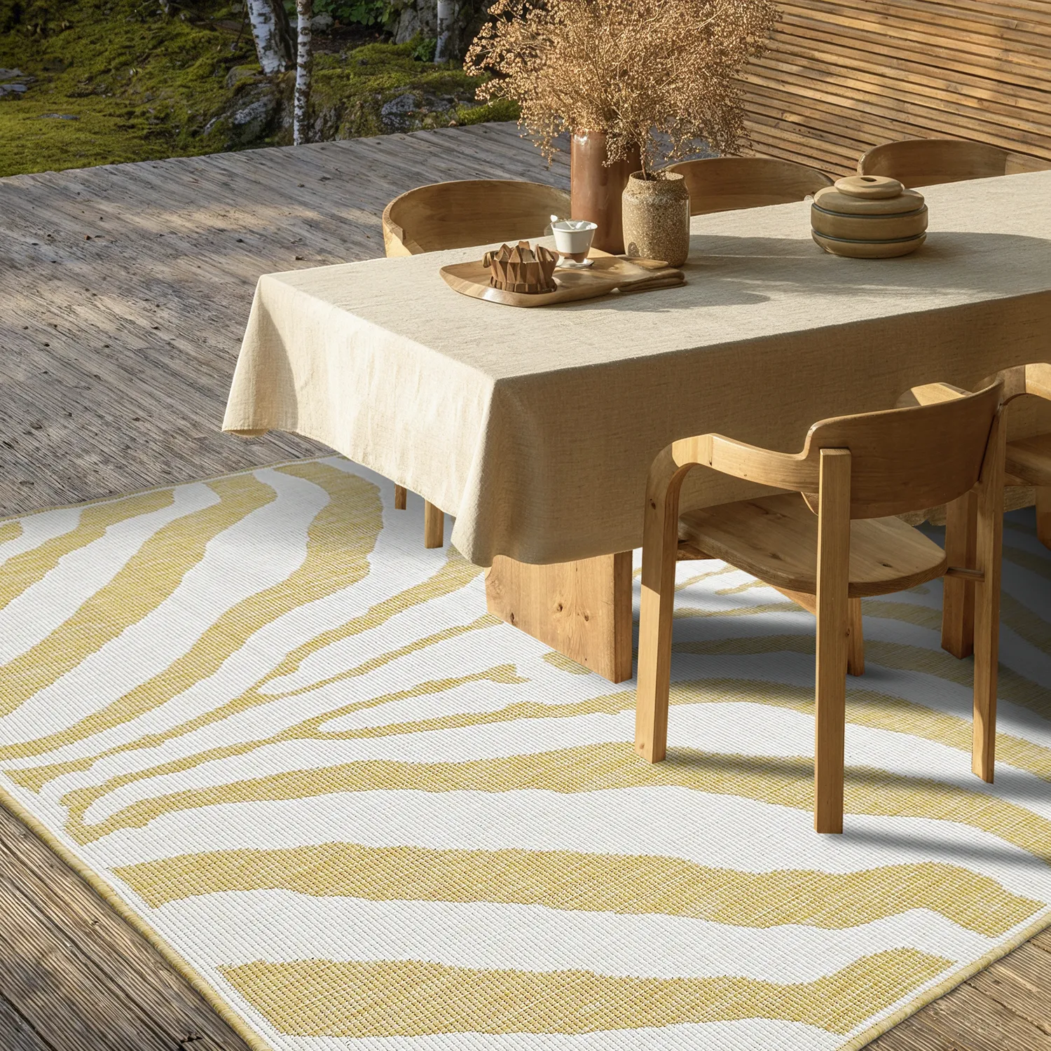 Tæpper til indendørs/udendørs brug - utomhusmatta - Winona (gul)