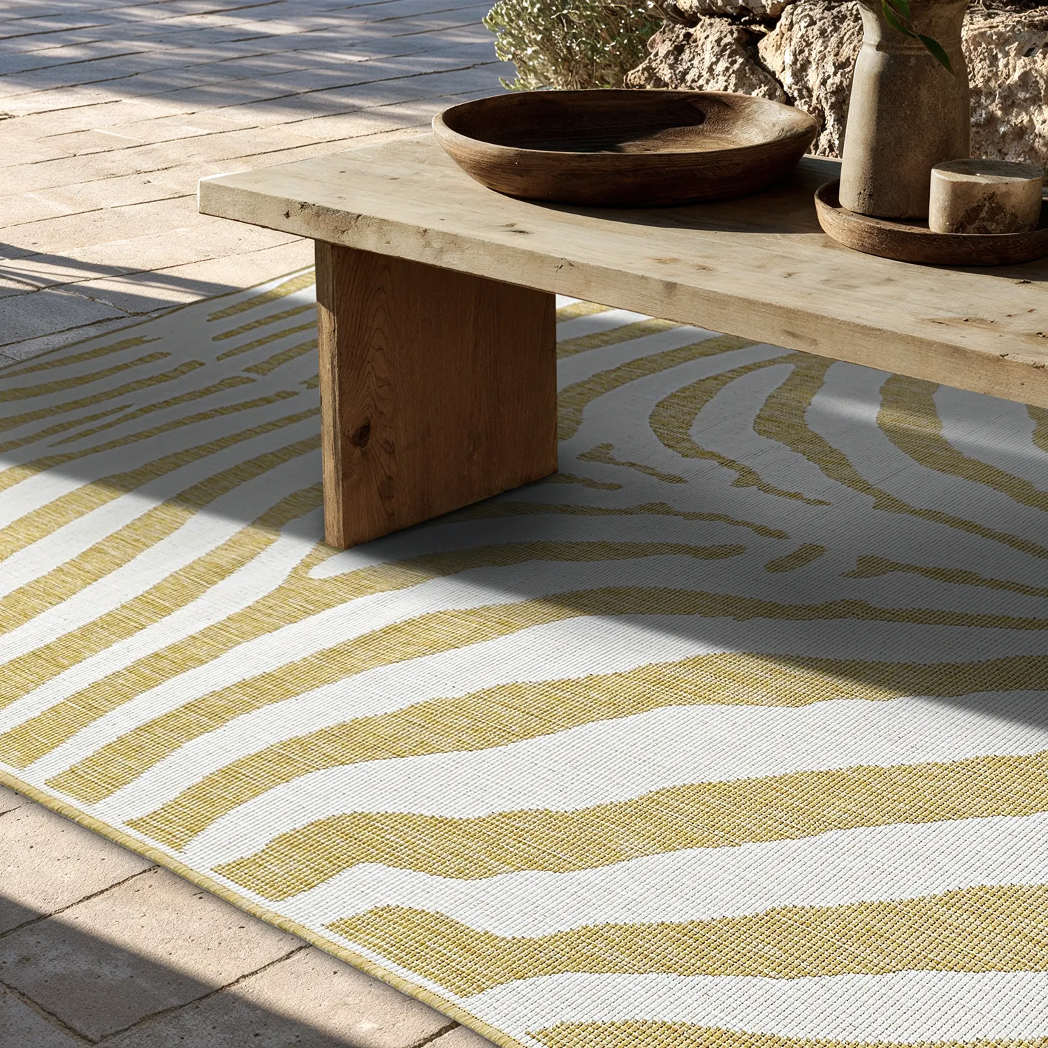 Tæpper til indendørs/udendørs brug - utomhusmatta - Winona (gul)