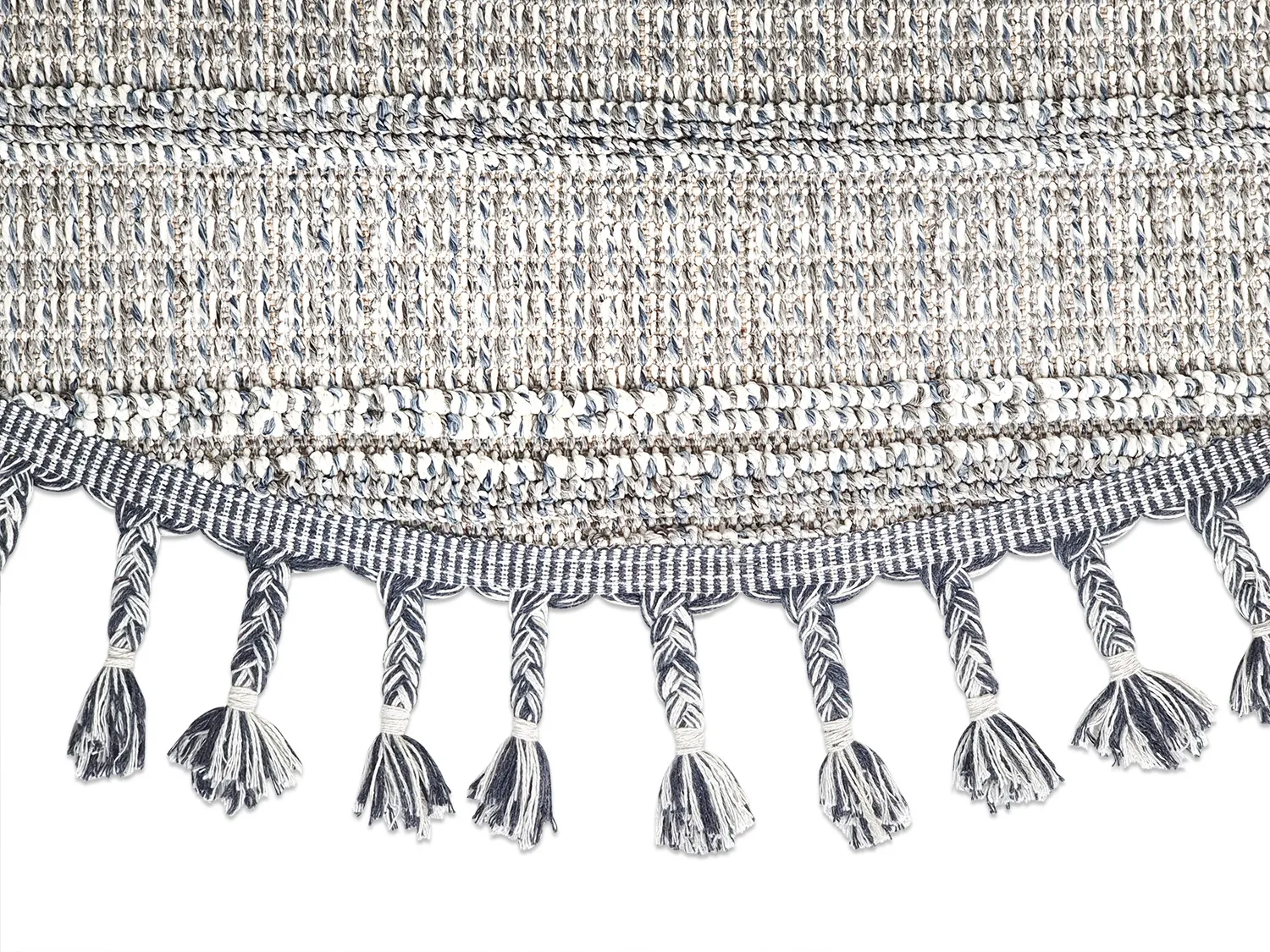 Runde tæpper - Indoor/Outdoor Sofia (grå/blå)