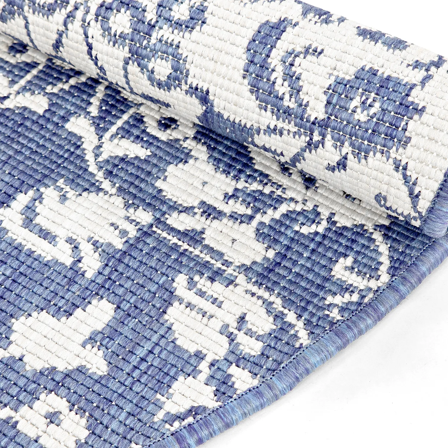 Rundt tæppe - Brussels Ocean (blå)