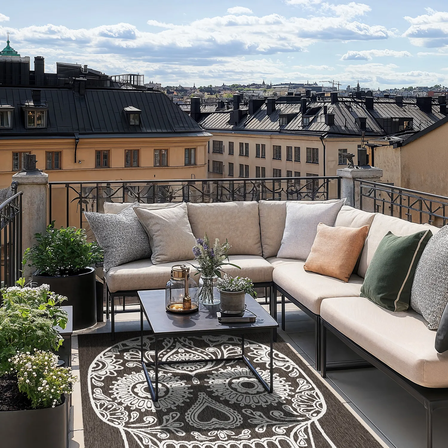 Tæpper til indendørs/udendørs brug - Raylan (sort)