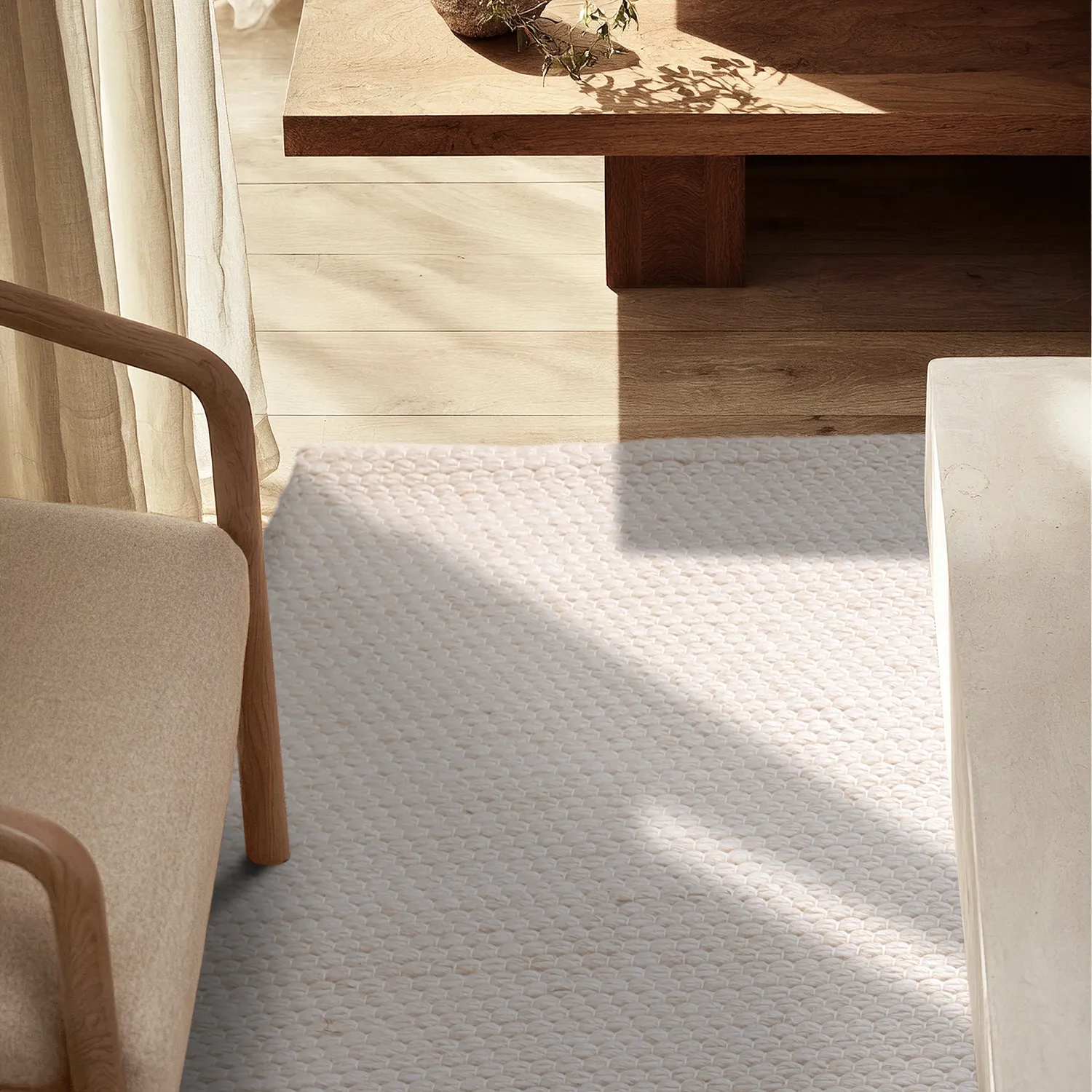 Tæpper til indendørs/udendørs brug - Arco Wool Look (fløde)