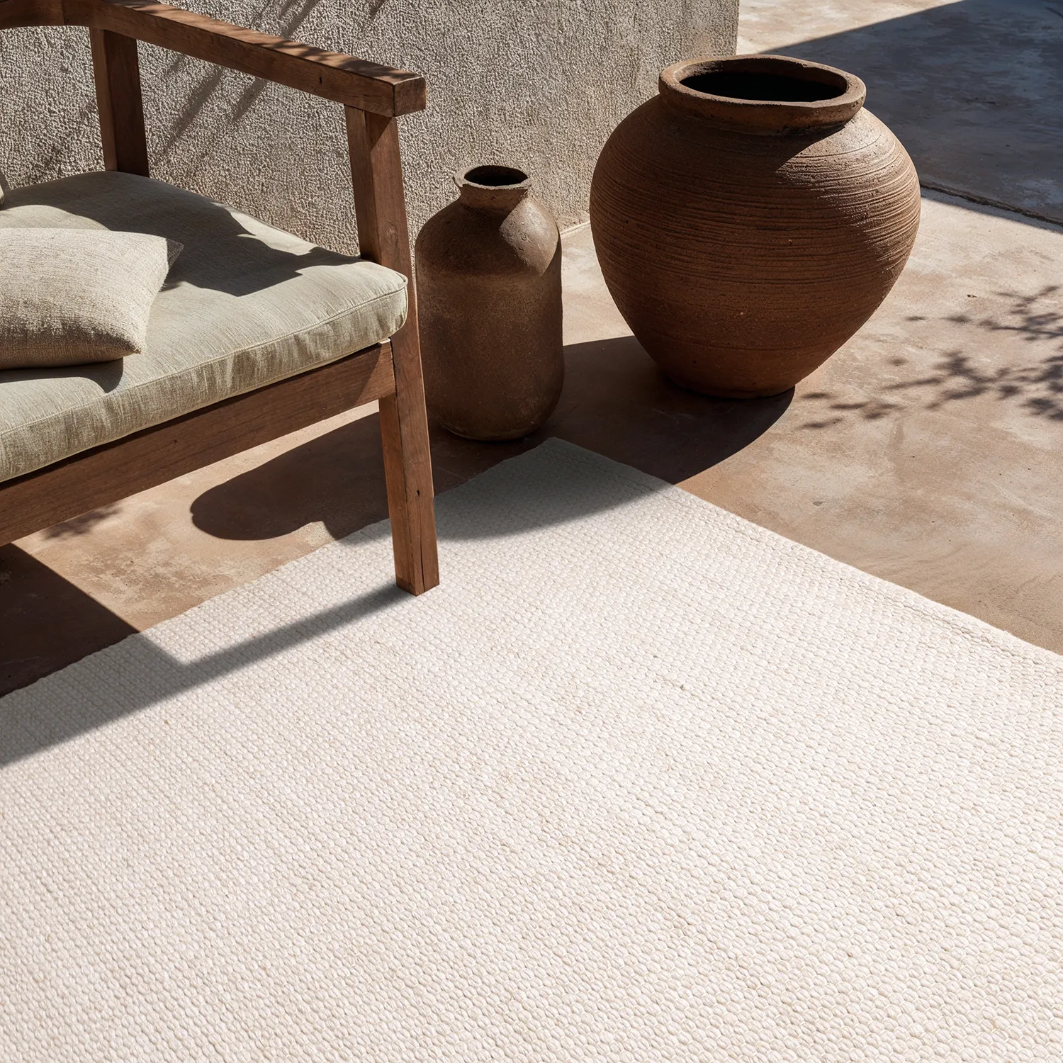 Tæpper til indendørs/udendørs brug - Arco Wool Look (fløde)