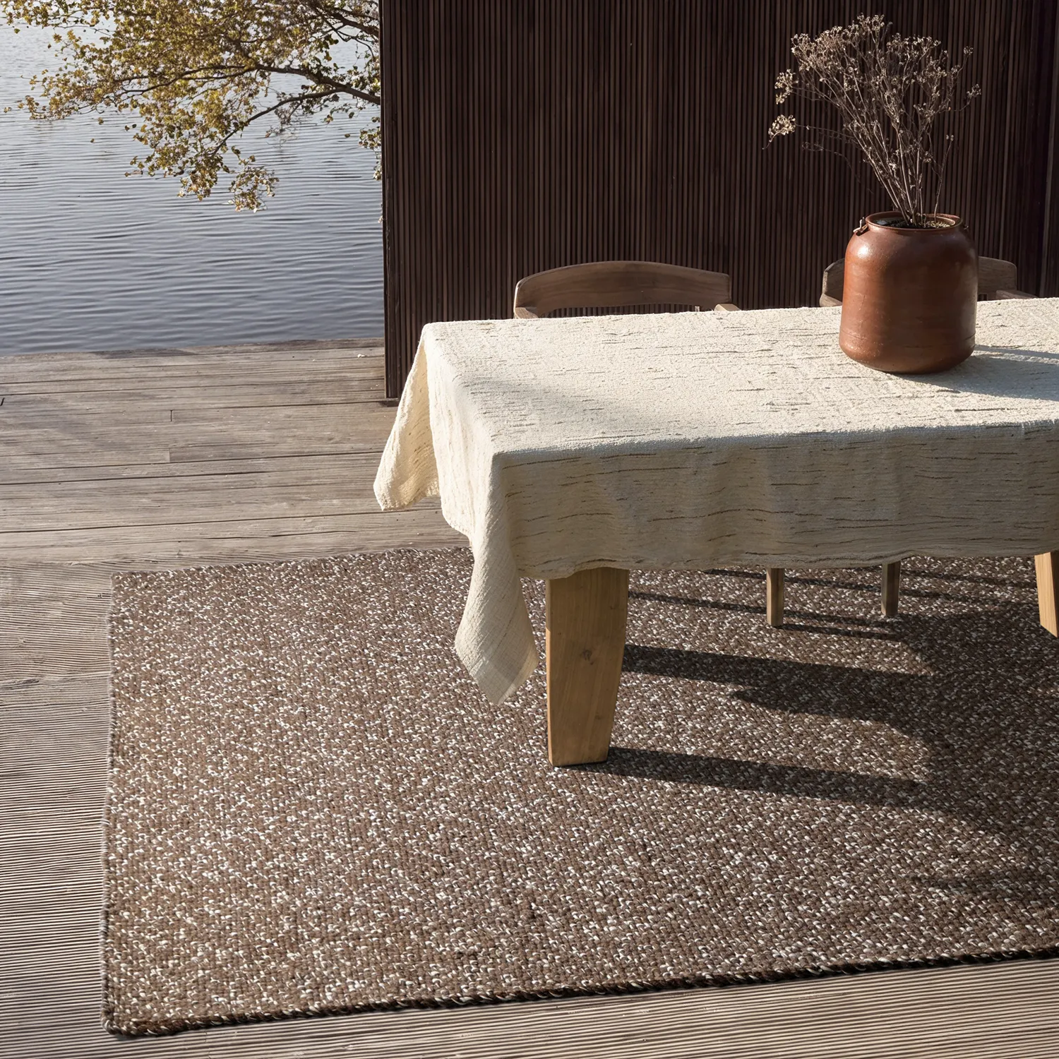 Tæpper til indendørs/udendørs brug - Orta Wool Look (brun)