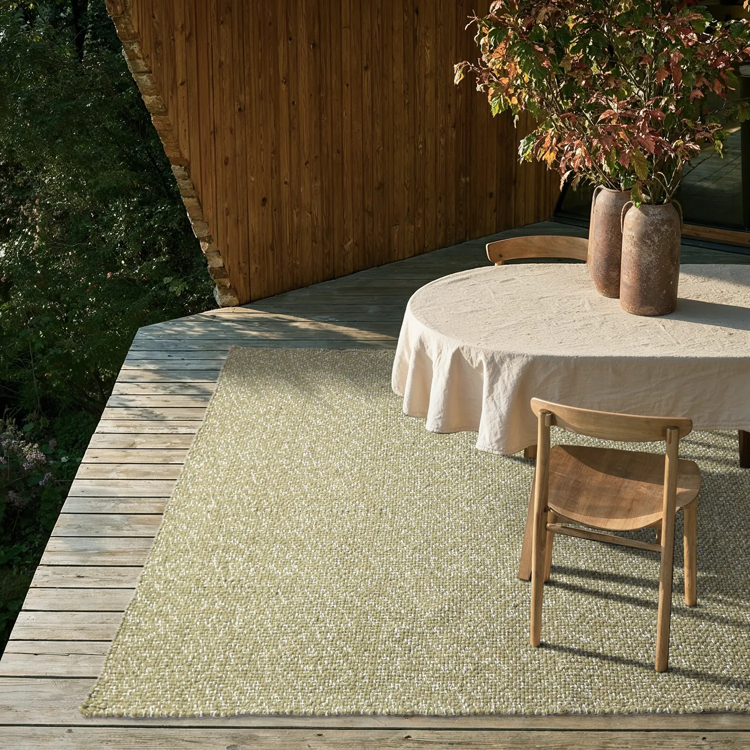 Tæpper til indendørs/udendørs brug - Orta Wool Look (mosgrøn)