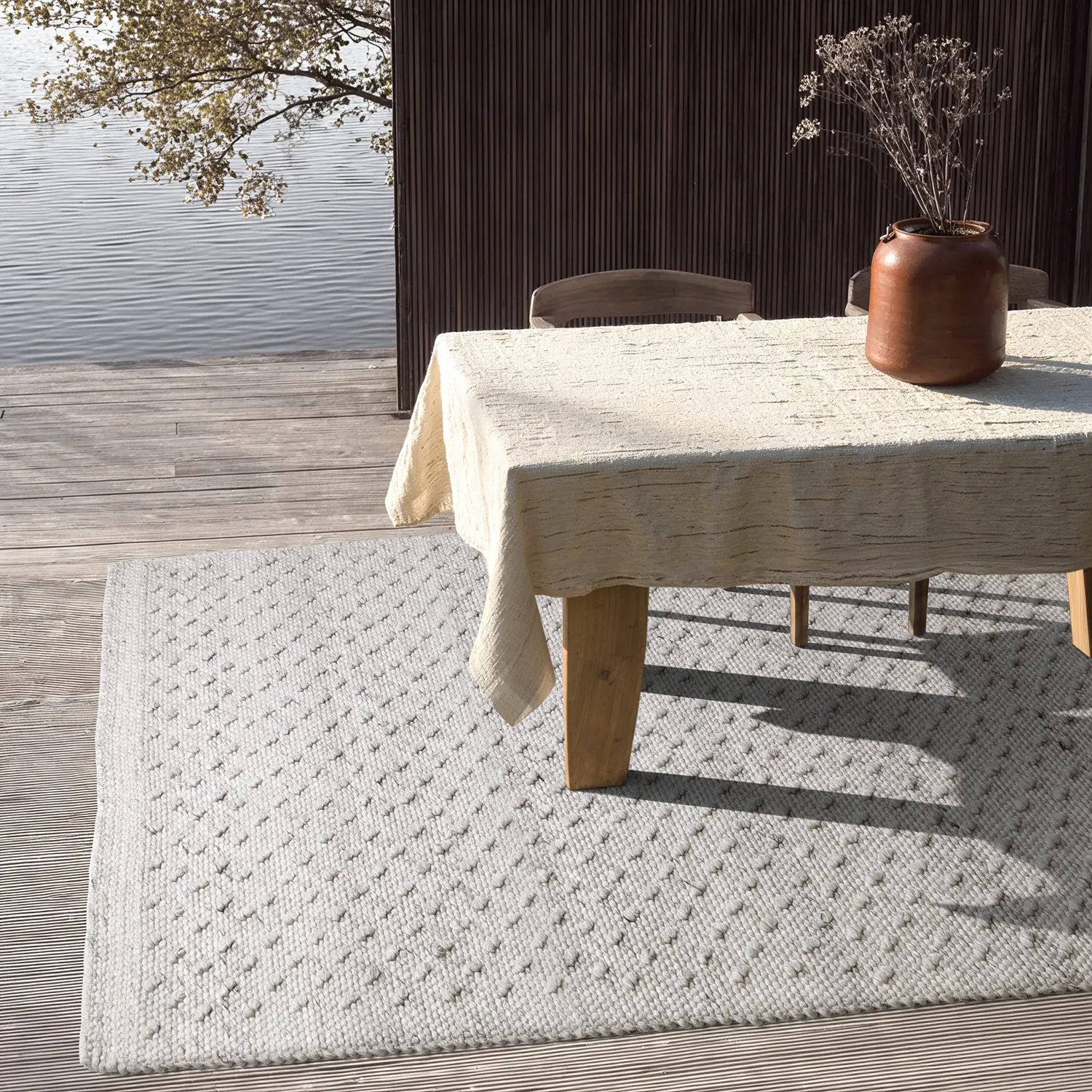 Tæpper til indendørs/udendørs brug - Todi Wool Look (grå/beige)
