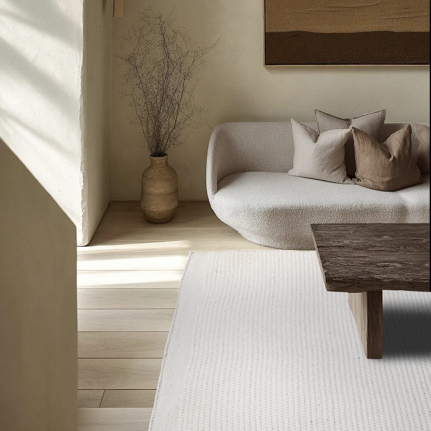 Tæpper til indendørs/udendørs brug - Coastal Wool Look (fløde)