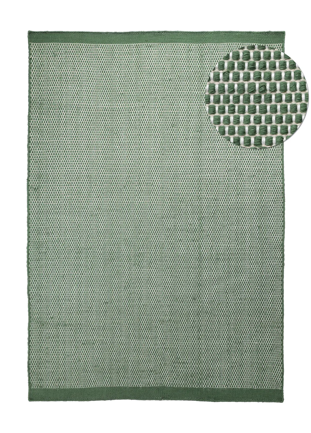 Tæpper til indendørs/udendørs brug - Coastal Wool Look (grøn/hvid)