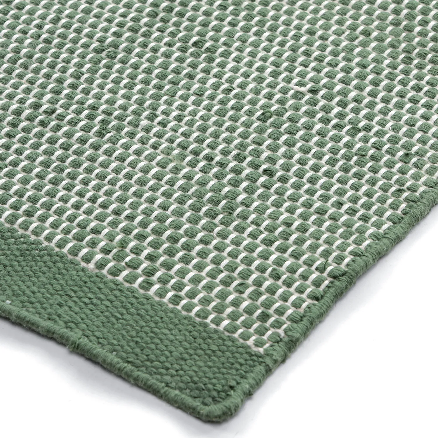Tæpper til indendørs/udendørs brug - Coastal Wool Look (grøn/hvid)
