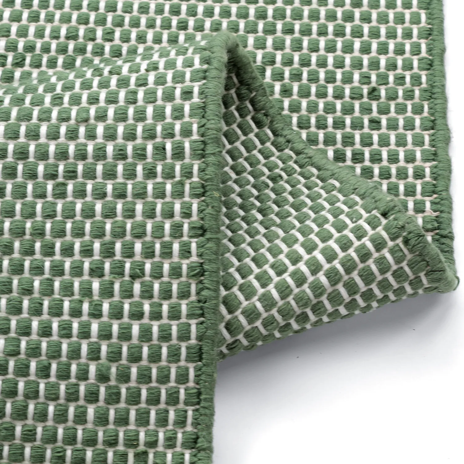 Tæpper til indendørs/udendørs brug - Coastal Wool Look (grøn/hvid)