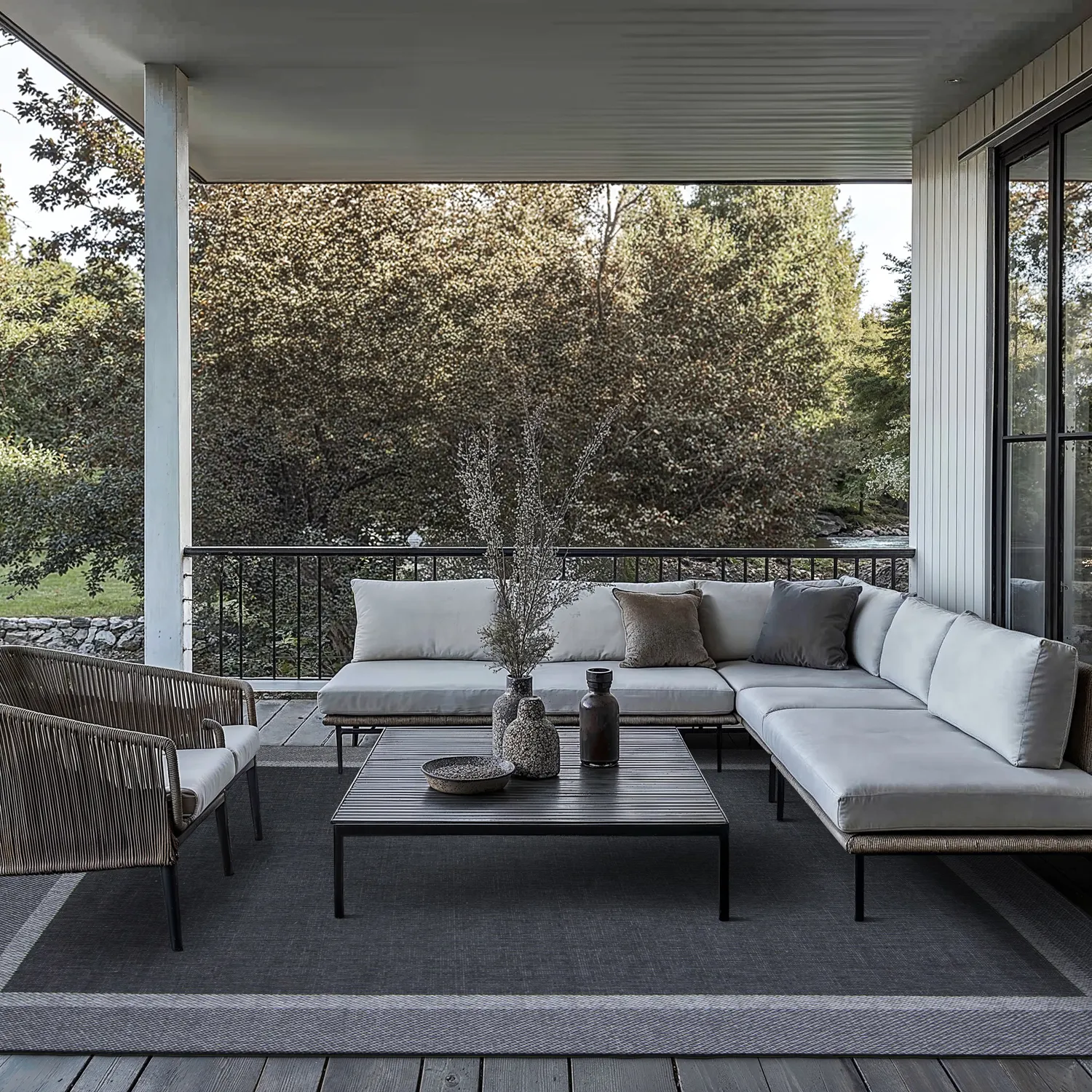 Tæpper til indendørs/udendørs brug - Alta (antracit)