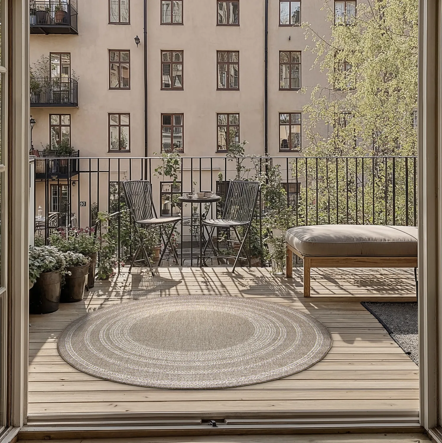 Runde tæpper - Indoor/Outdoor Angus (beige)