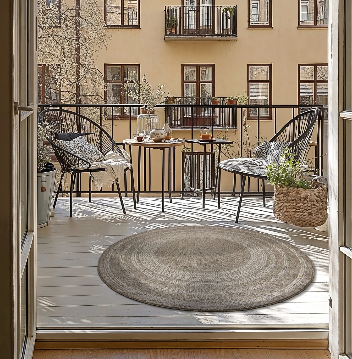 Runde tæpper - Indoor/Outdoor Angus (beige)