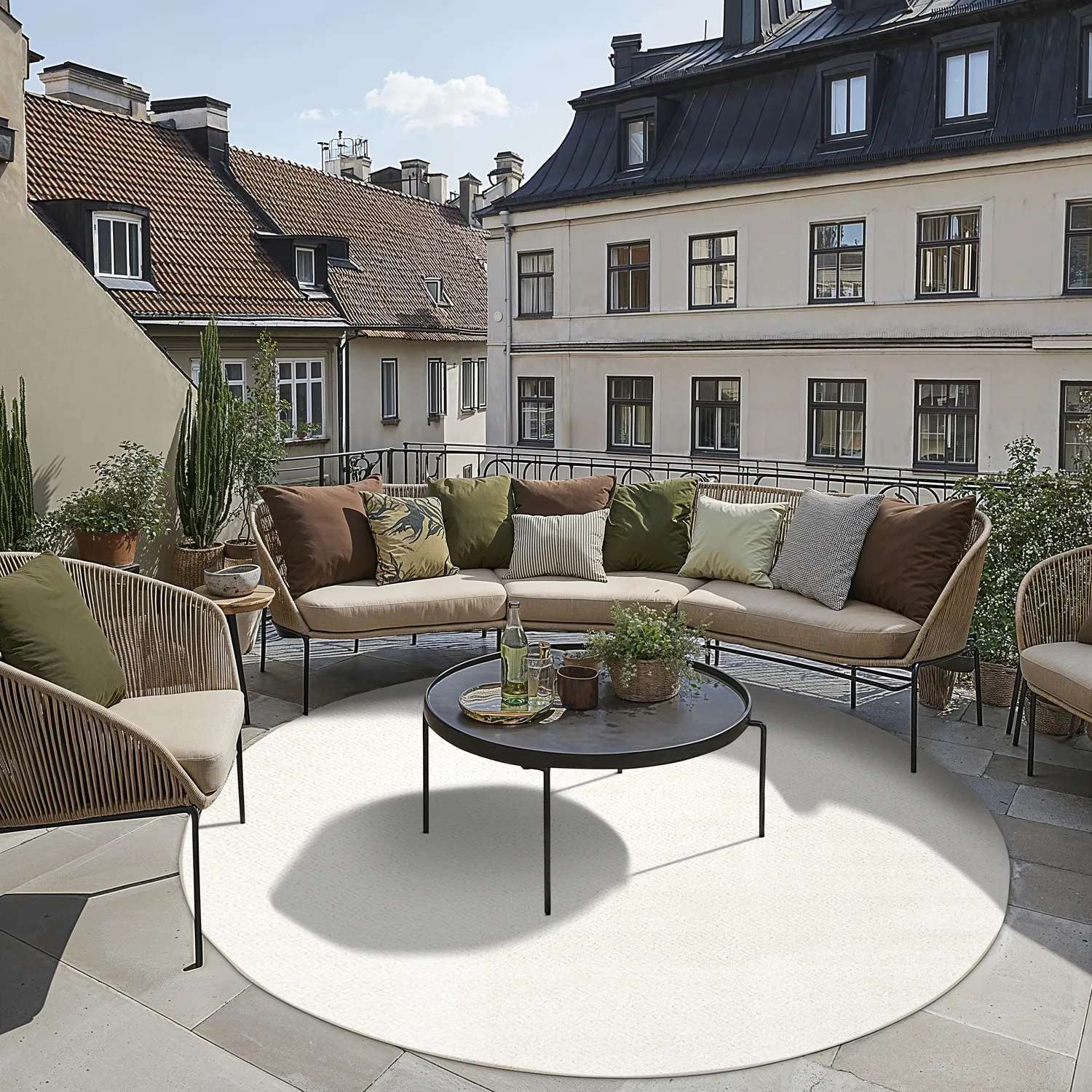 Runde tæpper - Indoor/Outdoor Baldwin (cream)