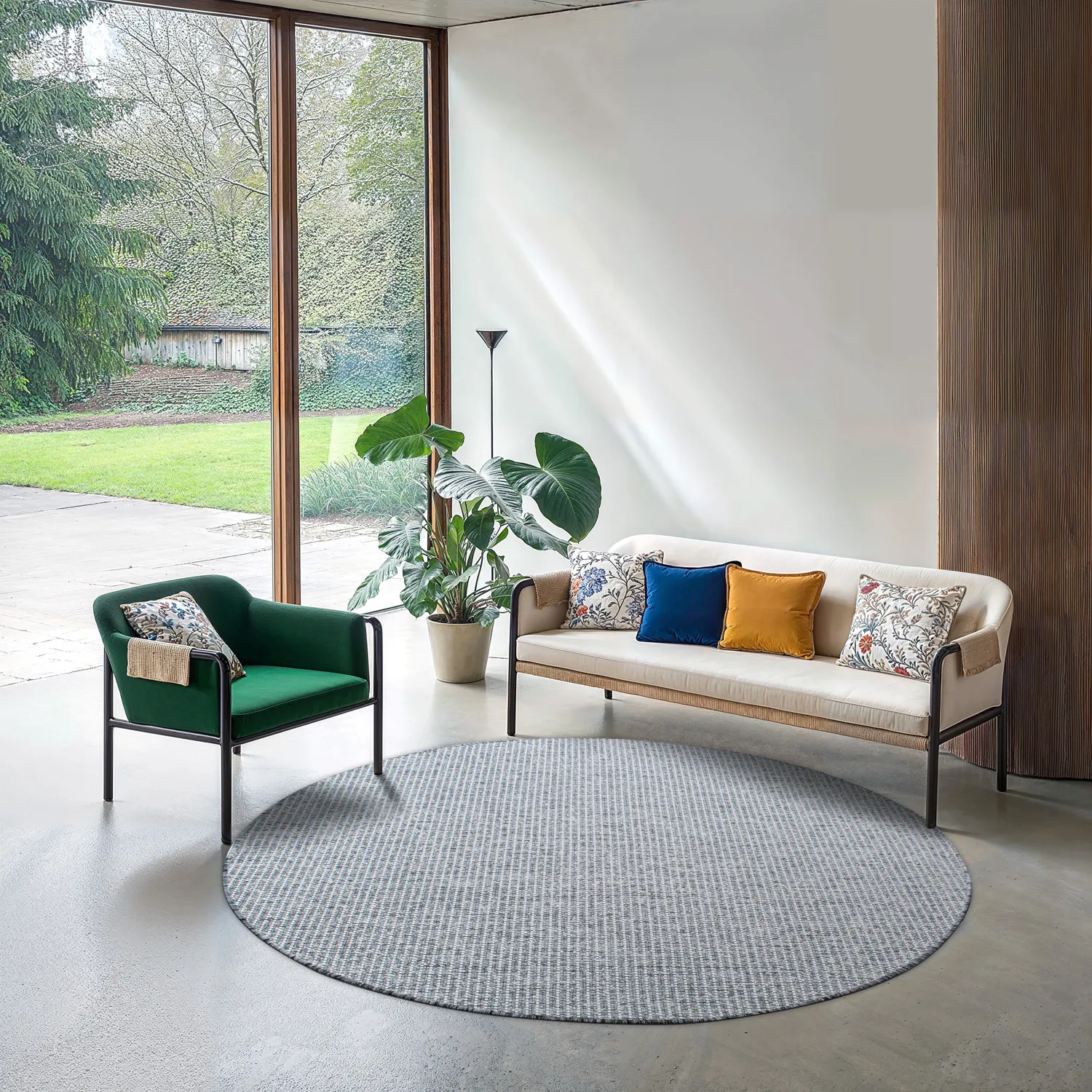 Rundt tæppe - Bergen (grå)