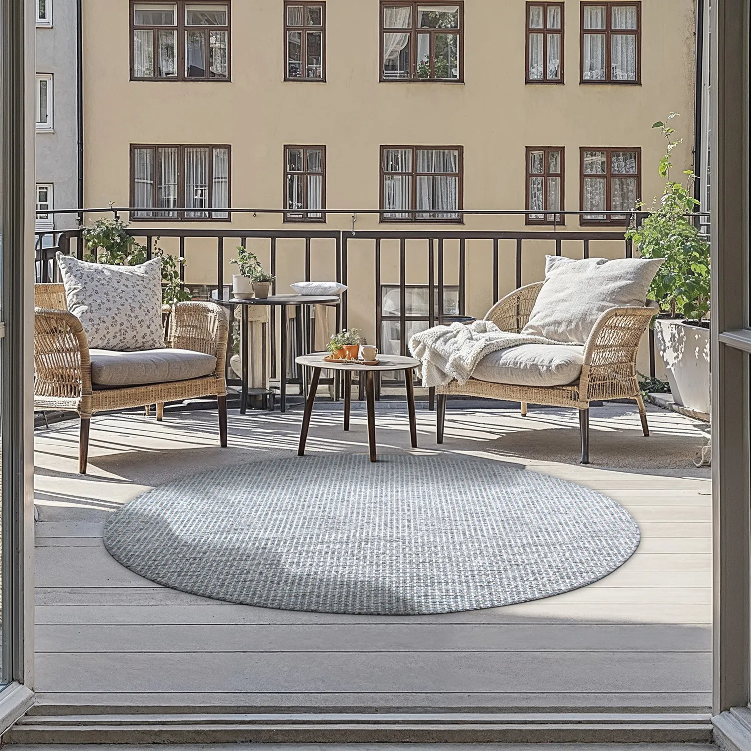 Rundt tæppe - Bergen (grå)