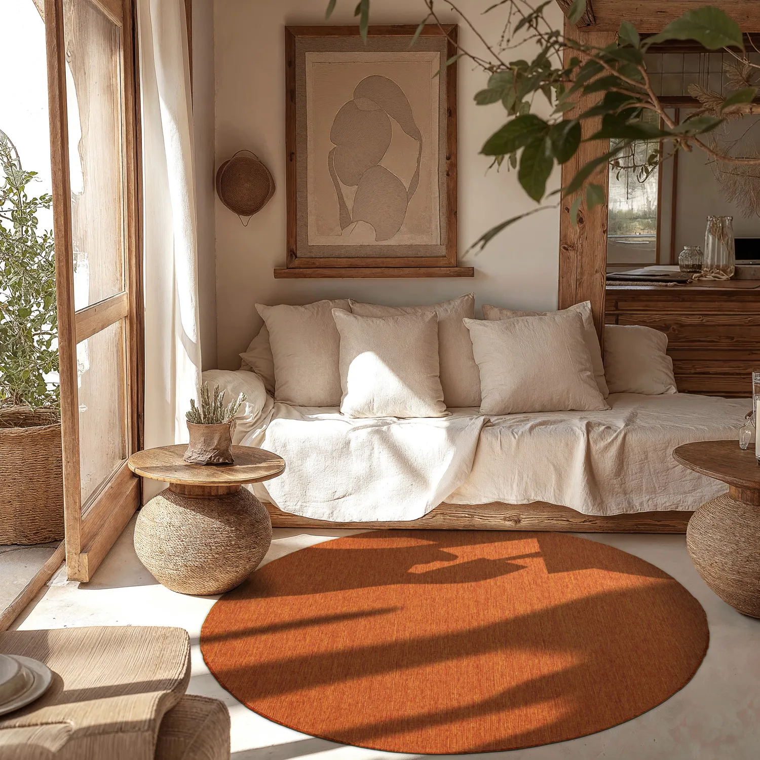 Rundt tæppe - Monsanto (orange)