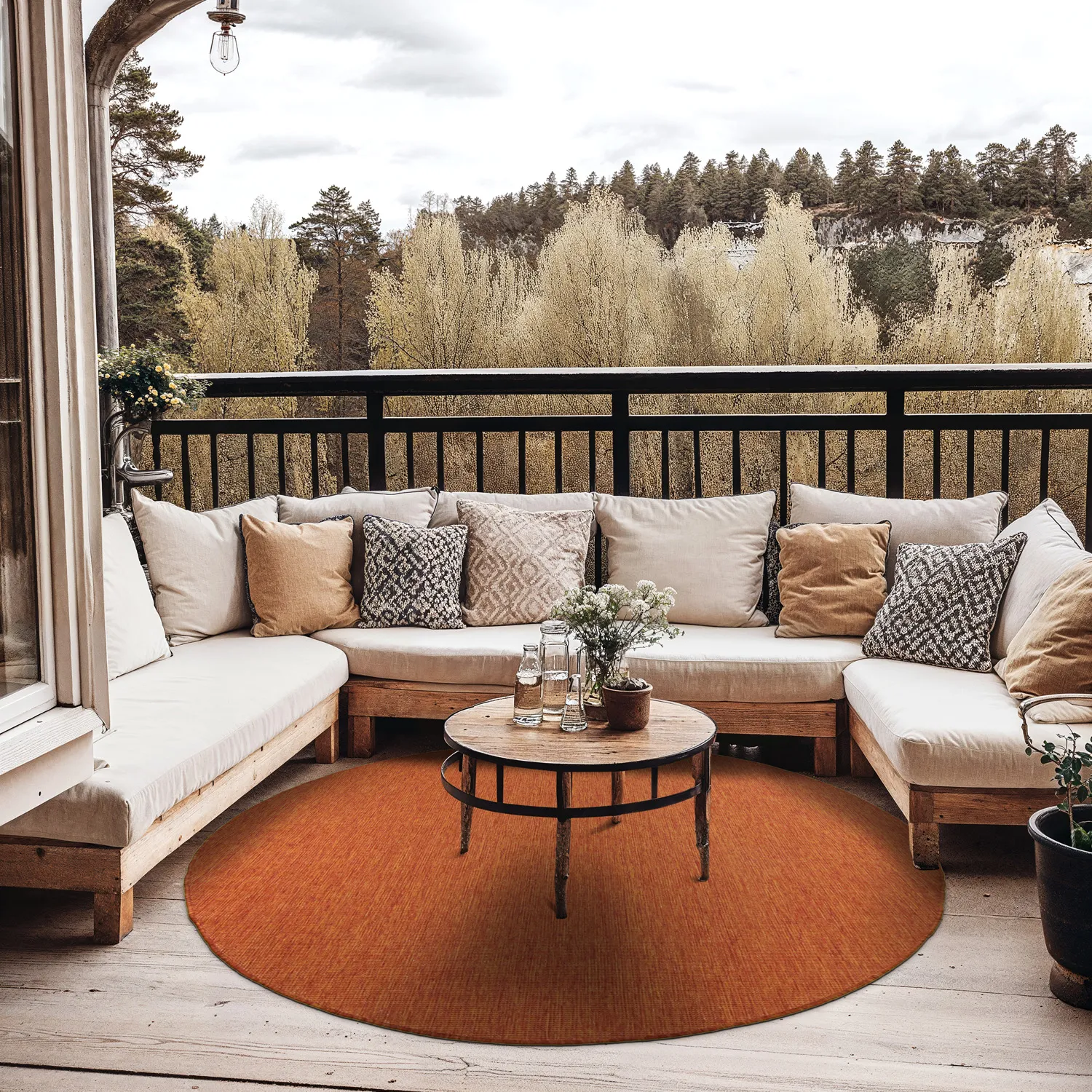 Rundt tæppe - Monsanto (orange)