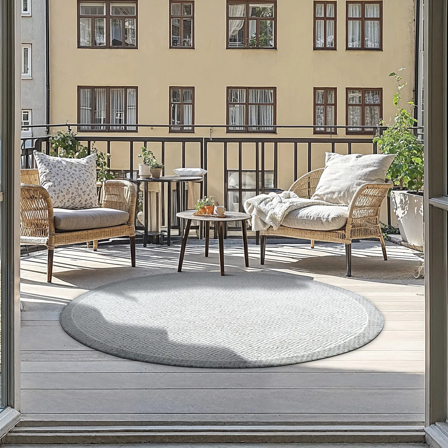 Rundt tæppe - Monsaraz (grå)