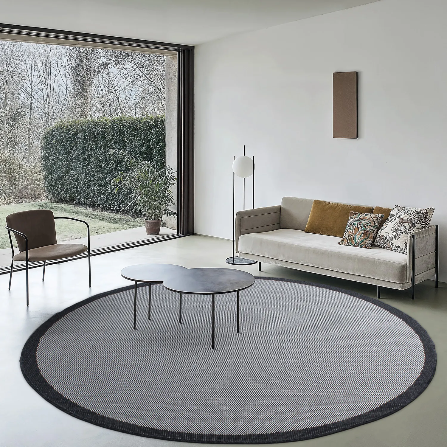 Rundt tæppe - Sortelha (sort)