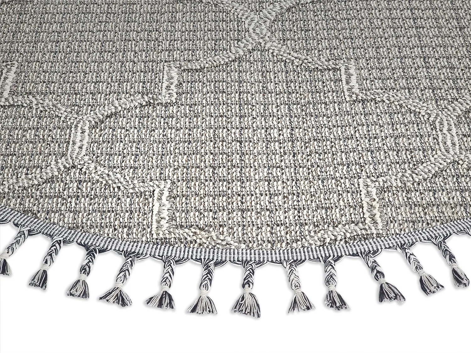 Runde tæpper - Indoor/Outdoor Santos (grå)