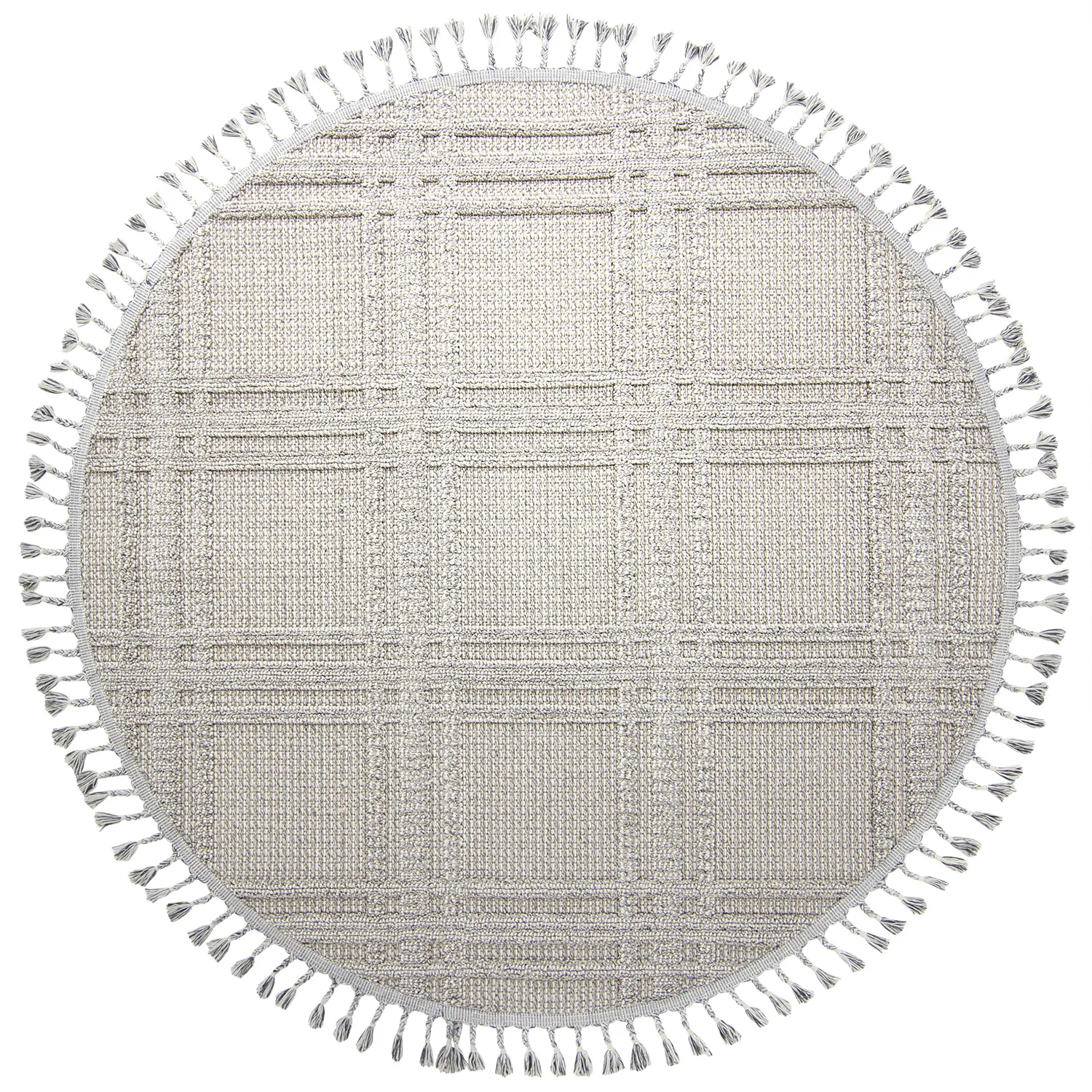 Runde tæpper - Indoor/Outdoor Victoria (grå)