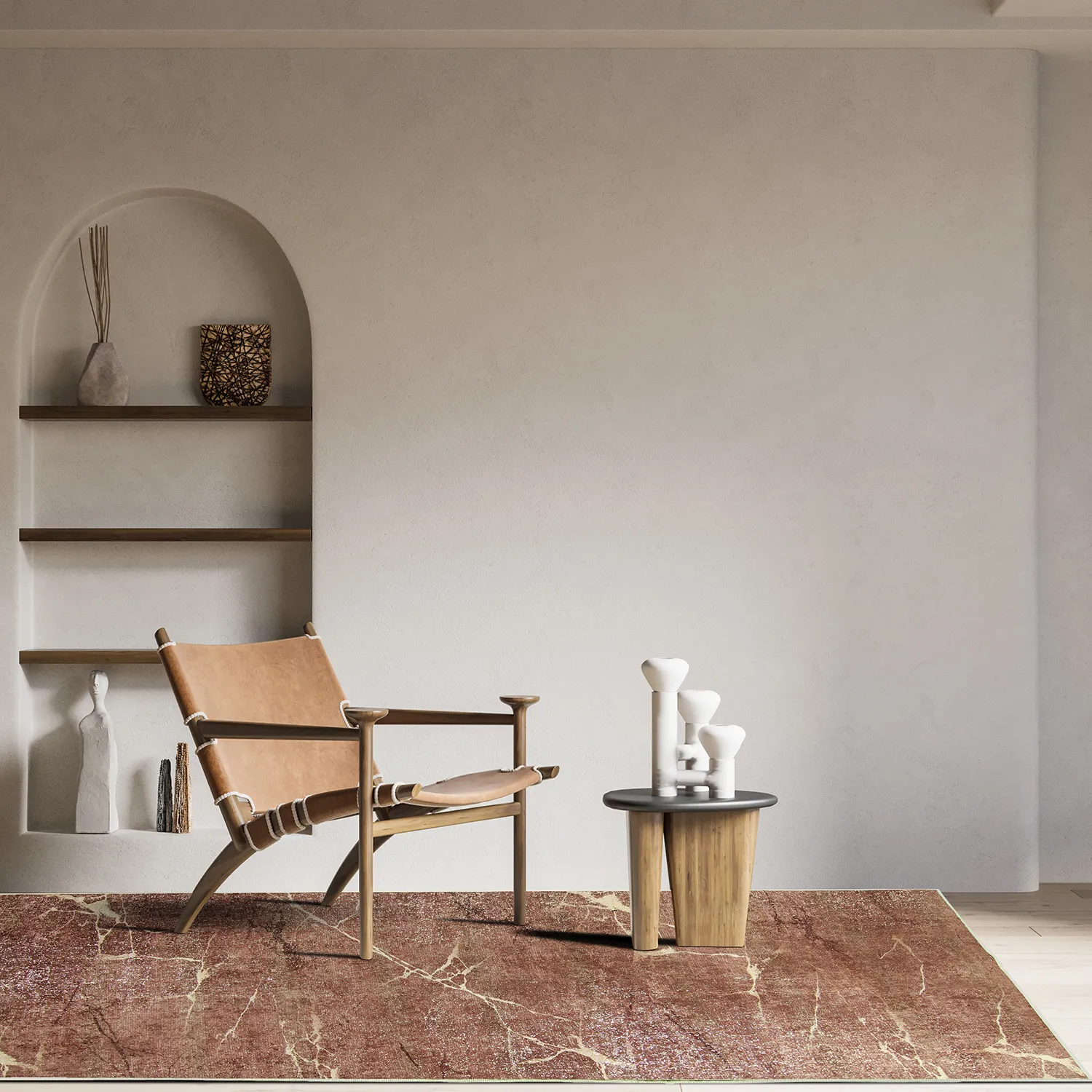 Wilton-tæppe - Nara (brun/guld)