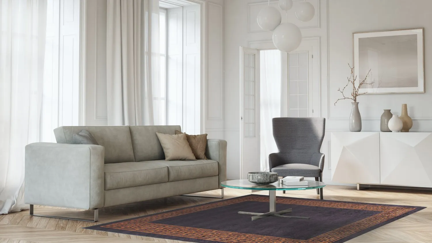 Wilton-tæppe - Kuba (sort/brun)