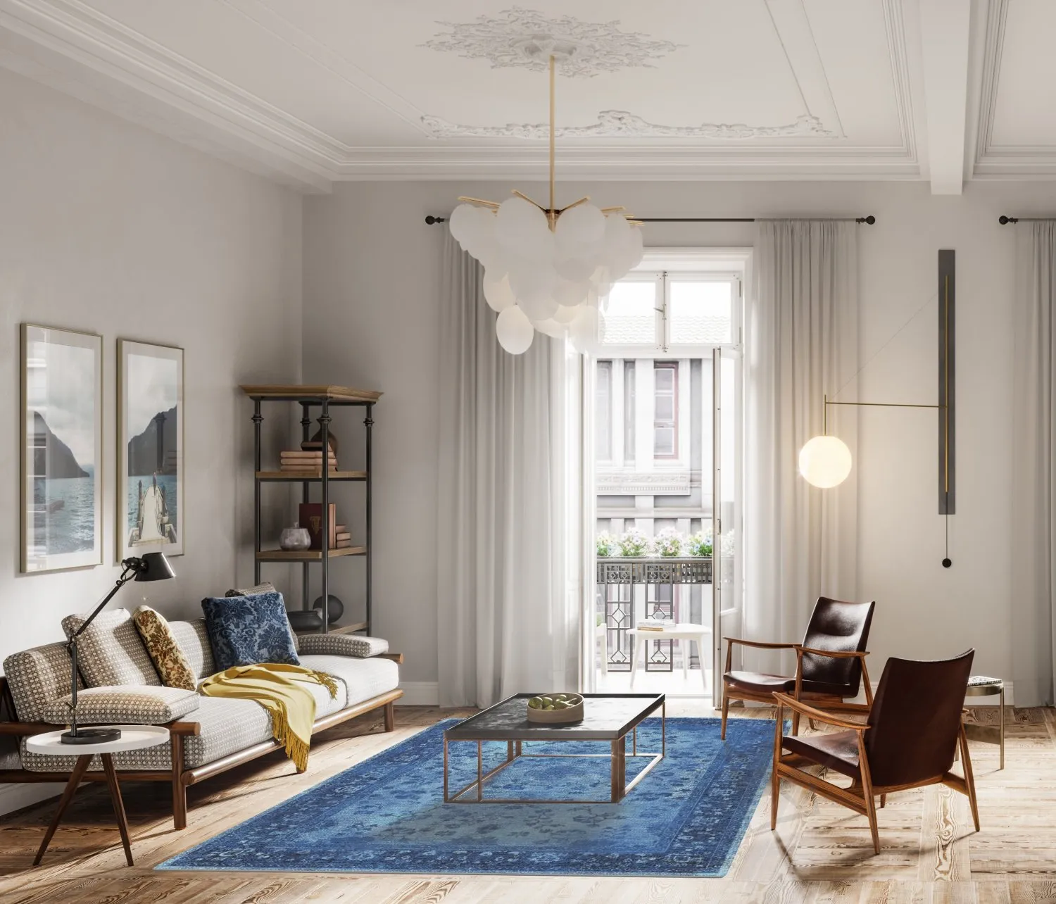 Wilton-tæppe - Gombalia (blå)