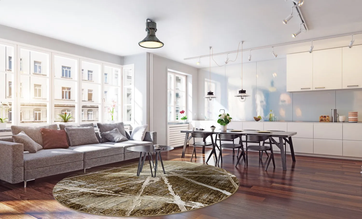 Rundt tæppe - Lagos (brun)