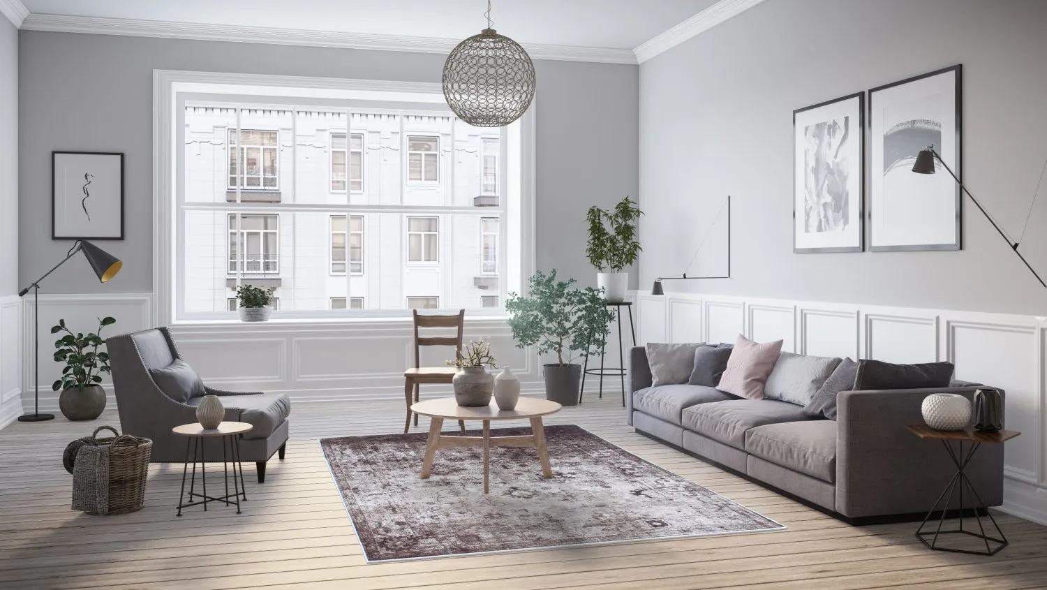 Wilton-tæppe - Violetta (grå)