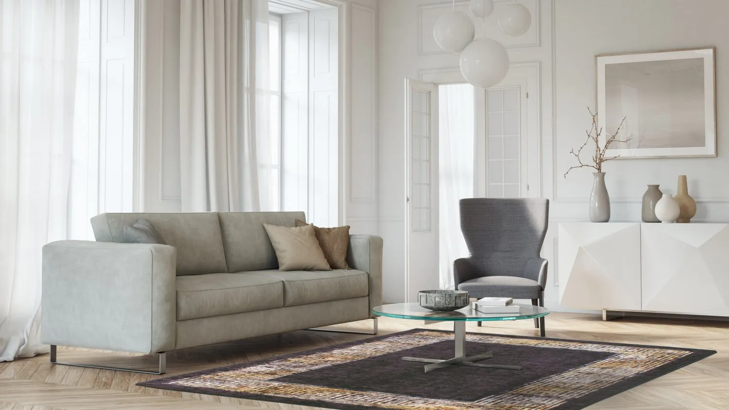 Wilton-tæppe - Tilos (sort)