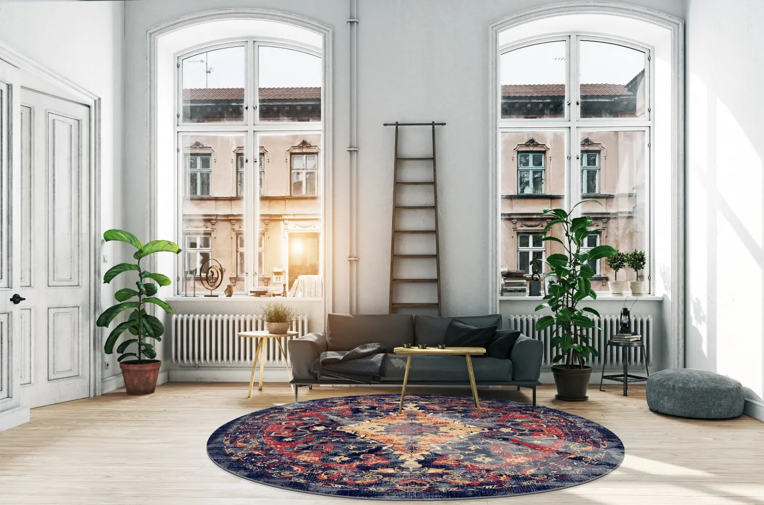 Rundt tæppe - Tabarka (multi)