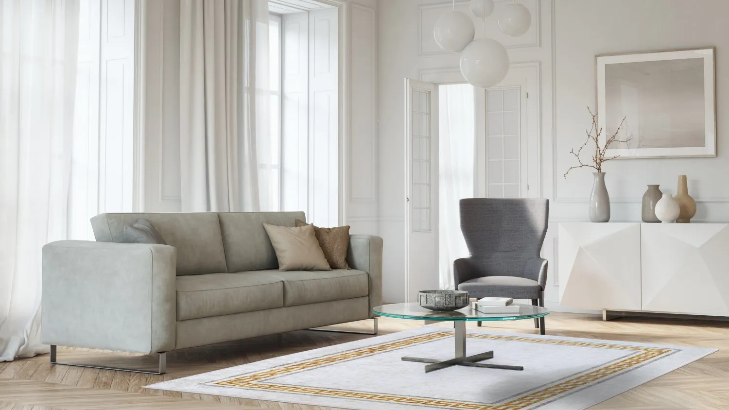 Wilton-tæppe - Egiali (grå)