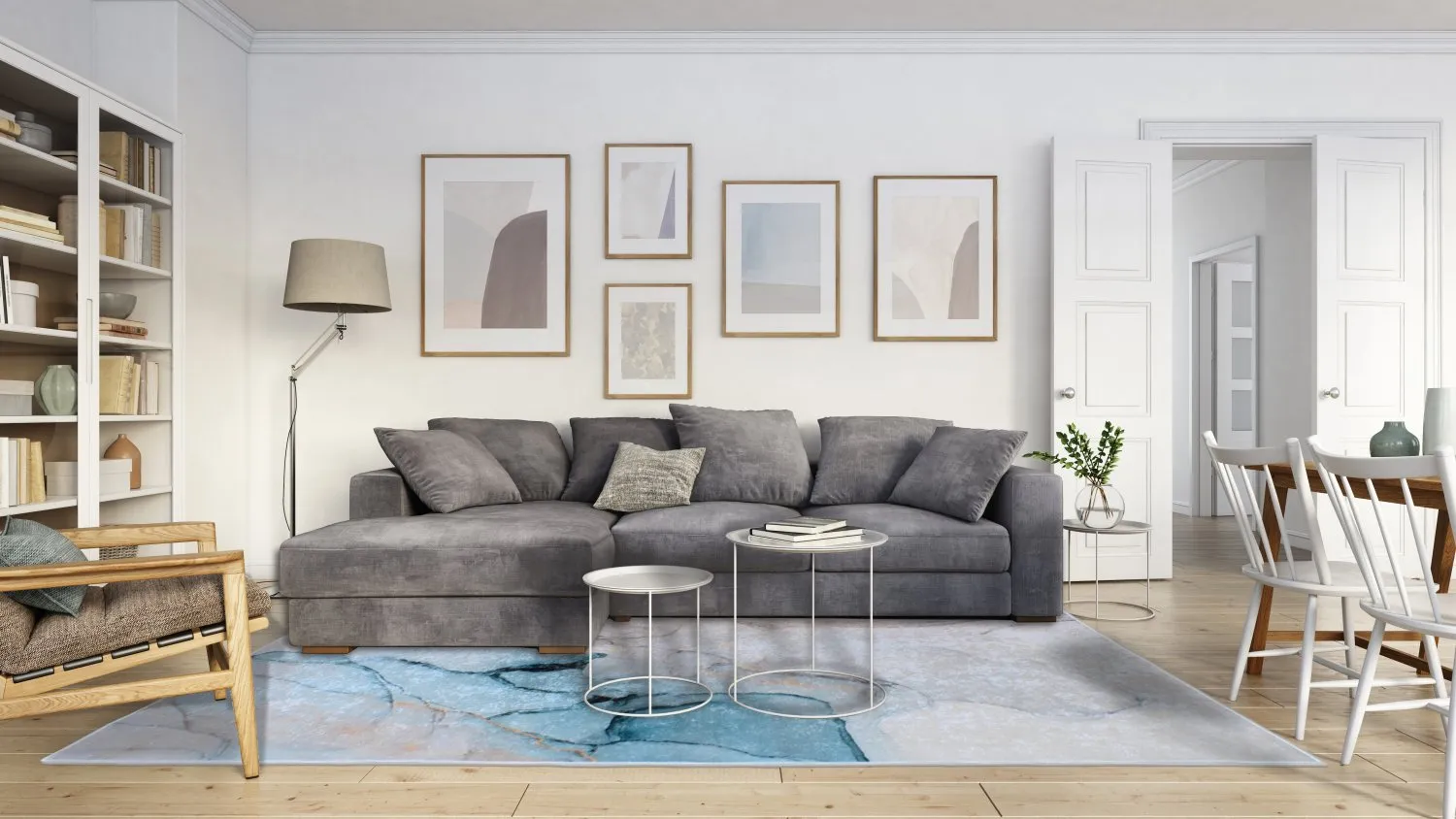 Wilton-tæppe - Koloa (blå)