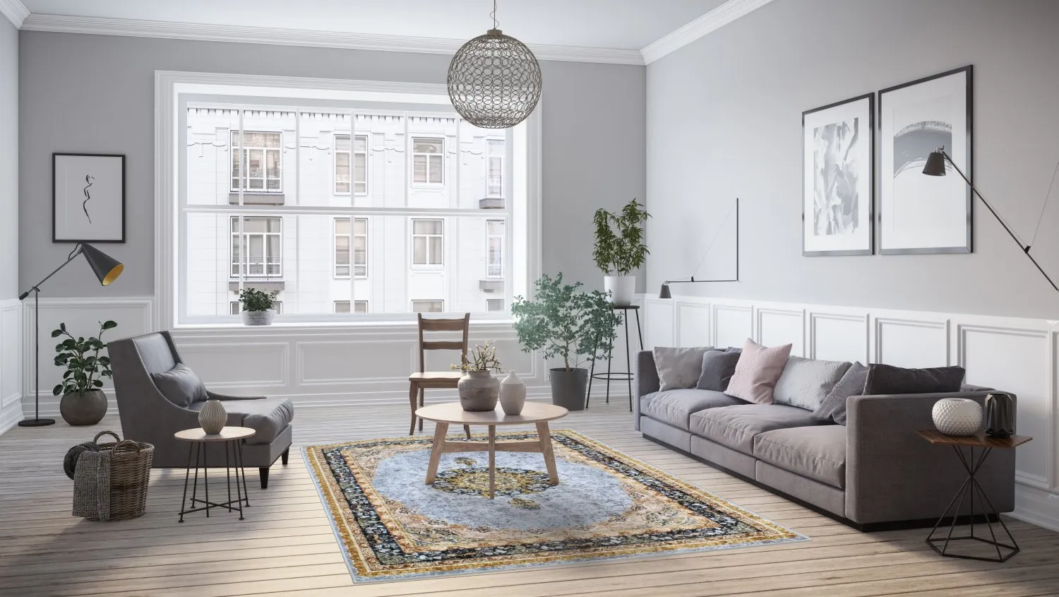 Wilton-tæppe - Lukla (blå)