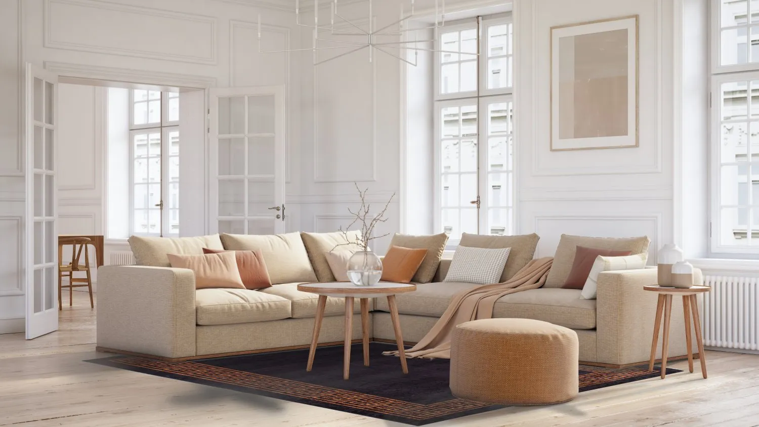 Wilton-tæppe - Kuba (sort/brun)