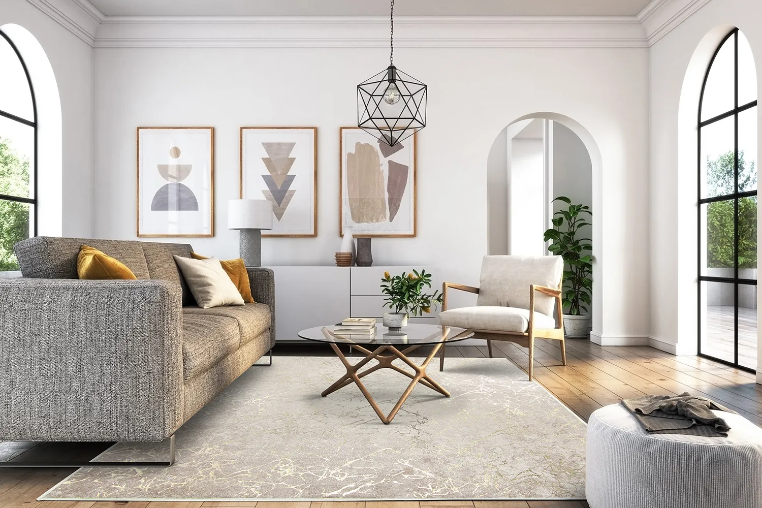 Wilton-tæppe - Zaria (lysebrun/guld)