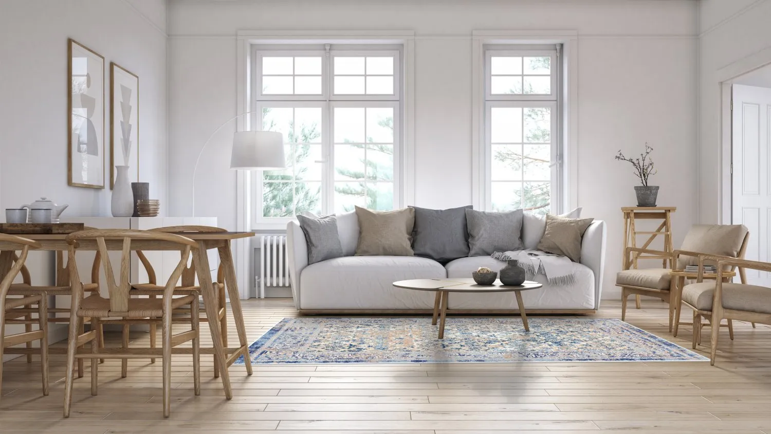 Wilton-tæppe - Denizli (blå)