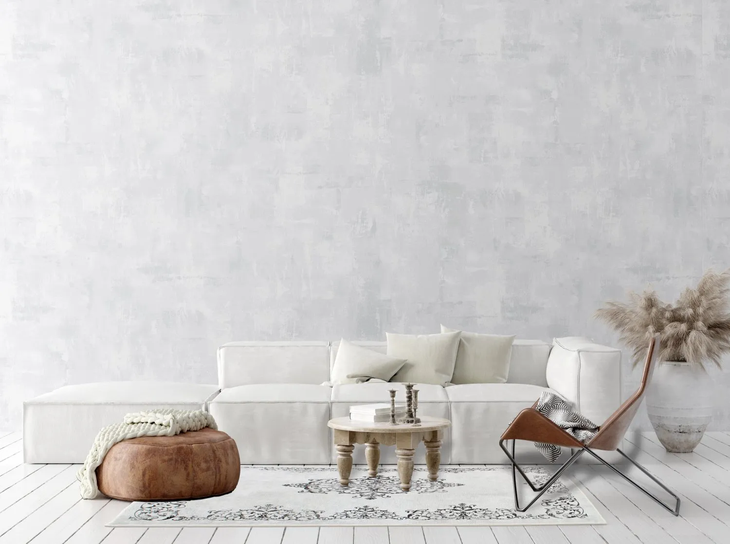 Wilton-tæppe - Santi (hvid/sort)