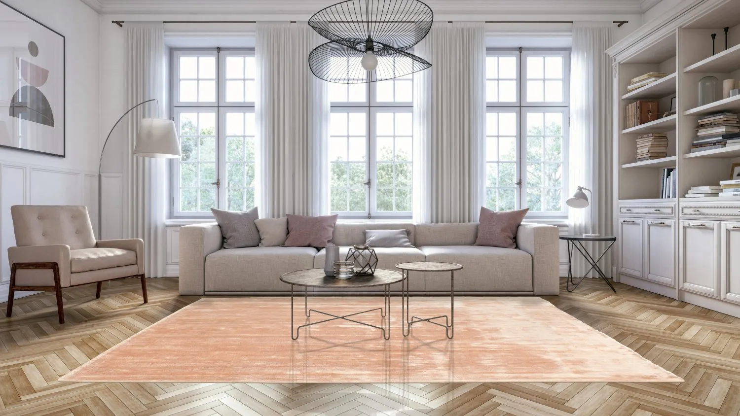 Viscose-tæppe - Jodhpur Special Luxury Edition (abrikos)