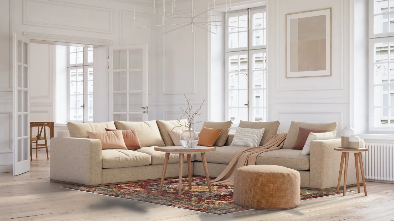 Wilton-tæppe - Idri (rød/multi)