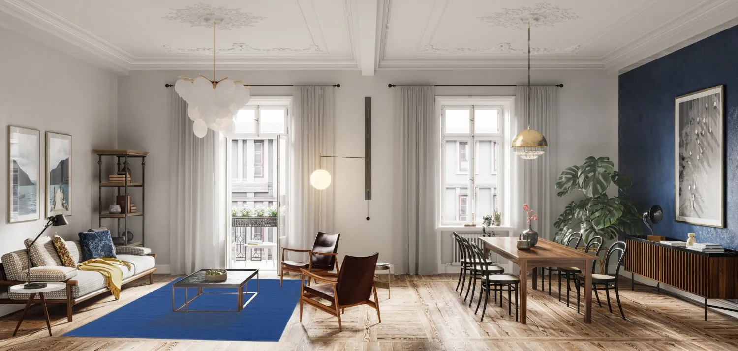 Uldtæppe - Hamilton (Classic Blue)