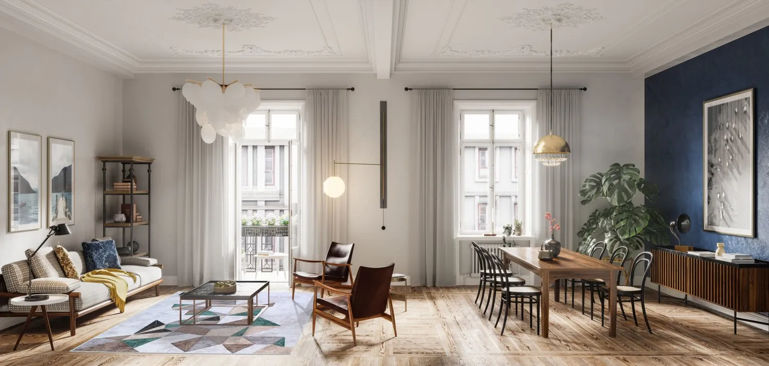 Wilton-tæppe - Feres (grå/beige/multi)