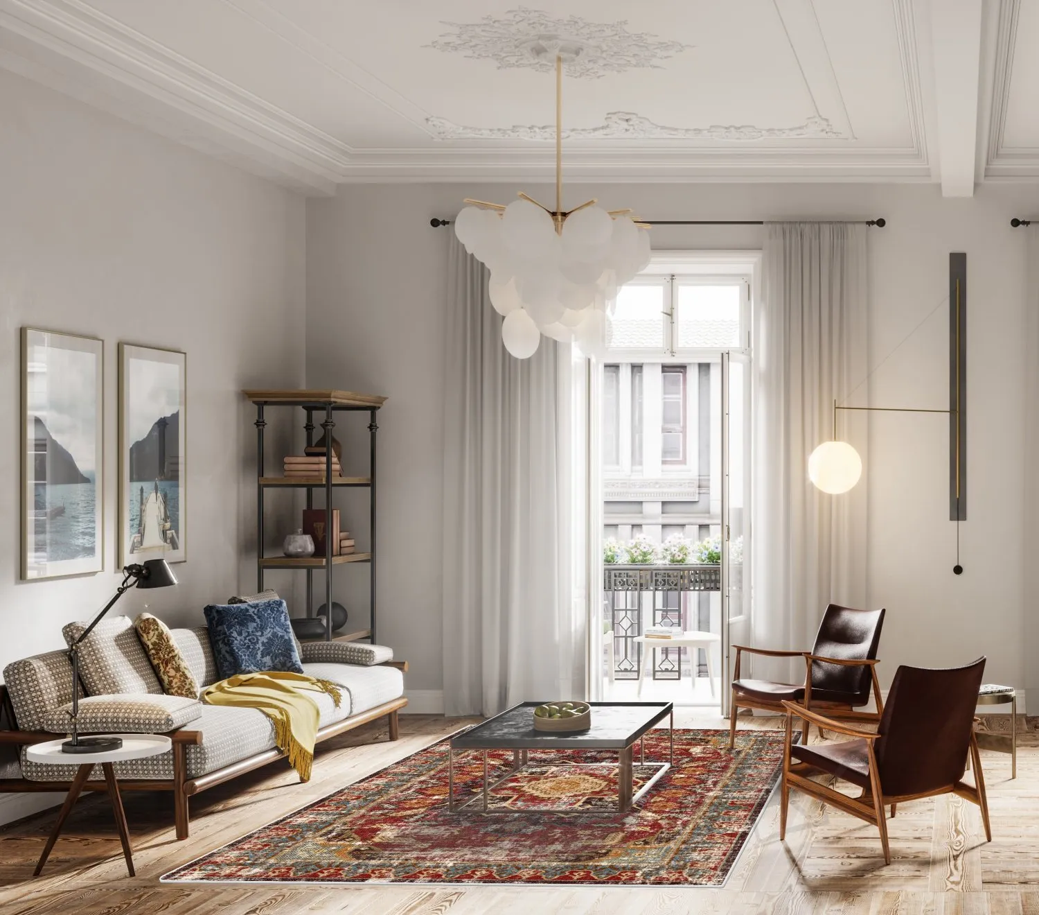 Wilton-tæppe - Idri (rød/multi)