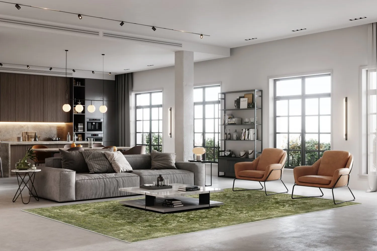 Wilton-tæppe - Denizli (grøn)